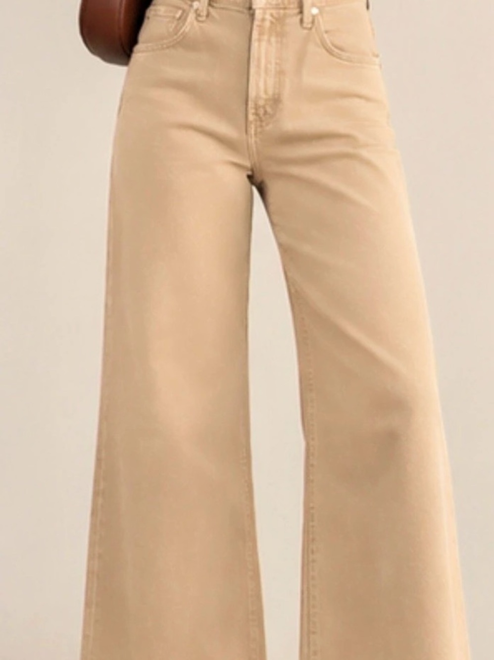 Zara Wide Leg Cargo Jeans Beige Size 4